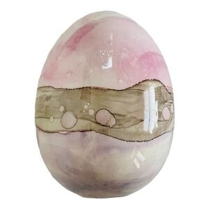 Vintage Pastel Watercolor Porcelain Easter Egg Holiday Decor Collectible Art